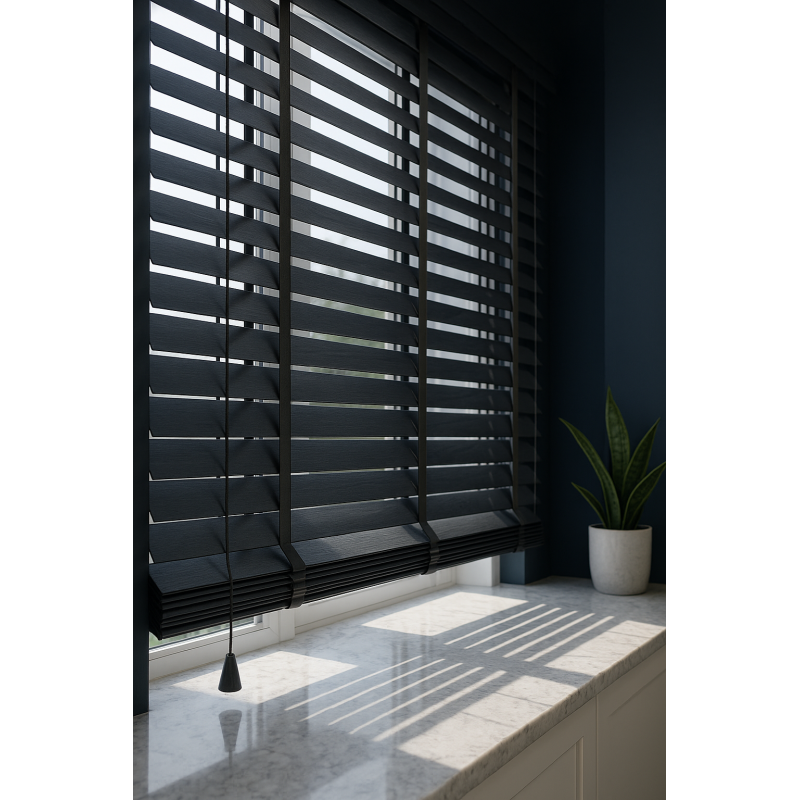 Ahşap Jaluzi Antrasit Renk