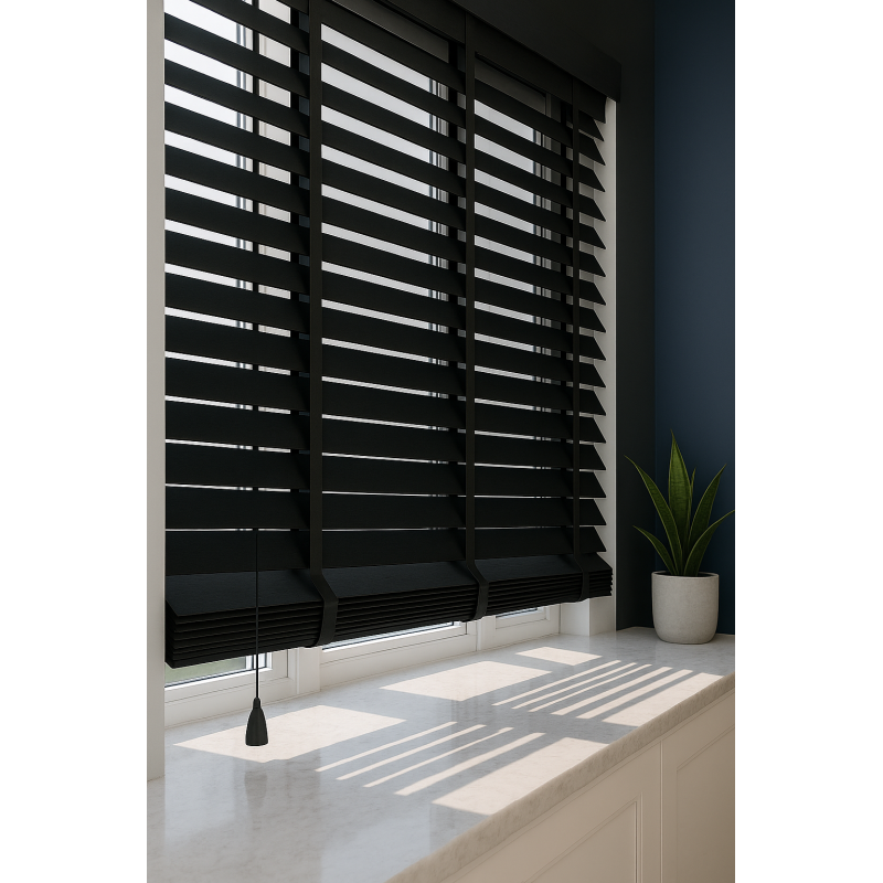 Ahşap Jaluzi Siyah Renk
