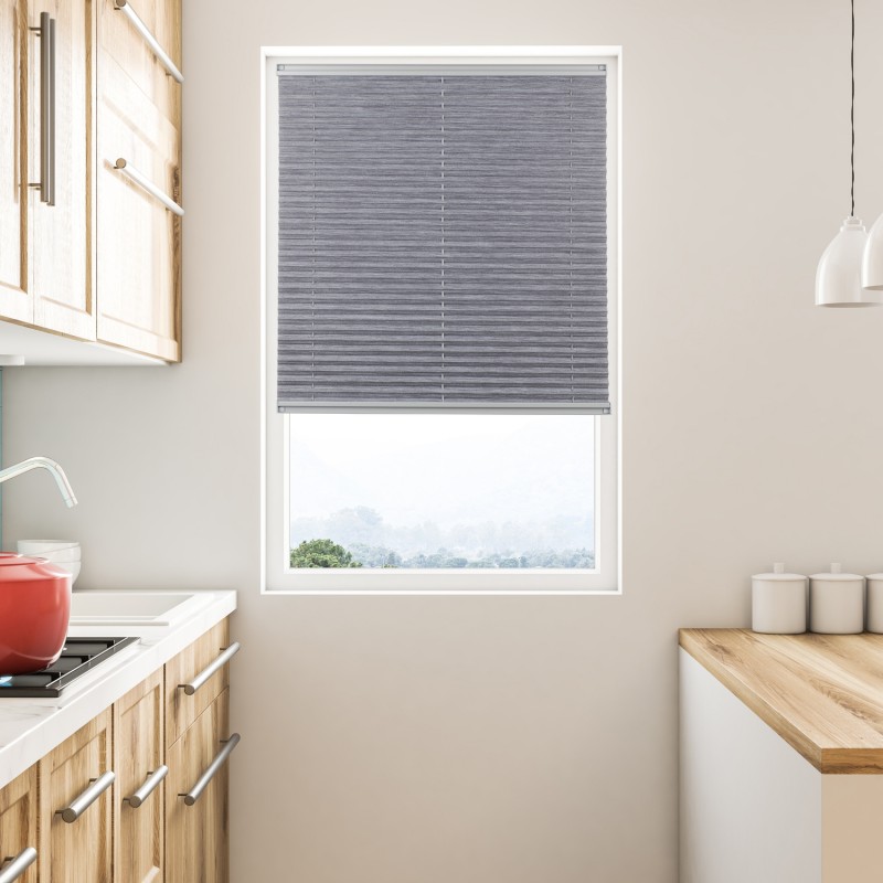 Plise Perde Bambu Gri