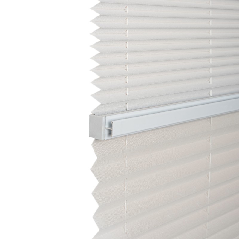 Plise Perde  Çiftli Sistem Beyaz Tül / Beyaz Kumaş