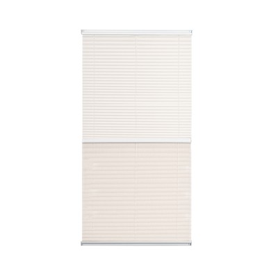 Plise Perde  Çiftli Sistem Beyaz Tül / Beyaz Kumaş