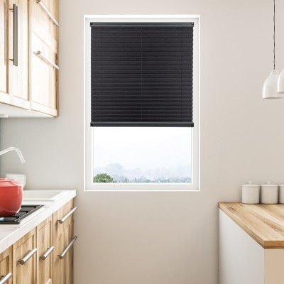 Plise Perde Sade Siyah