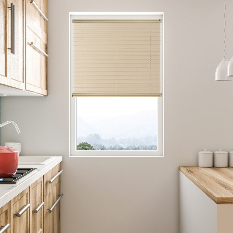 Plise Perde Blackout Krem