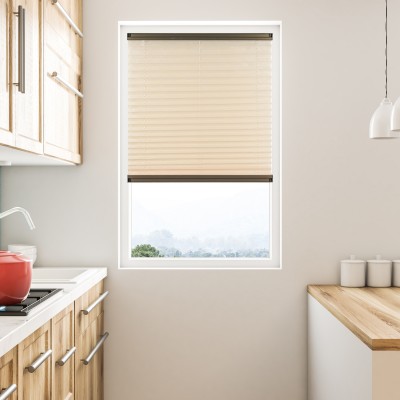  Plise Perde Gümüş Krem